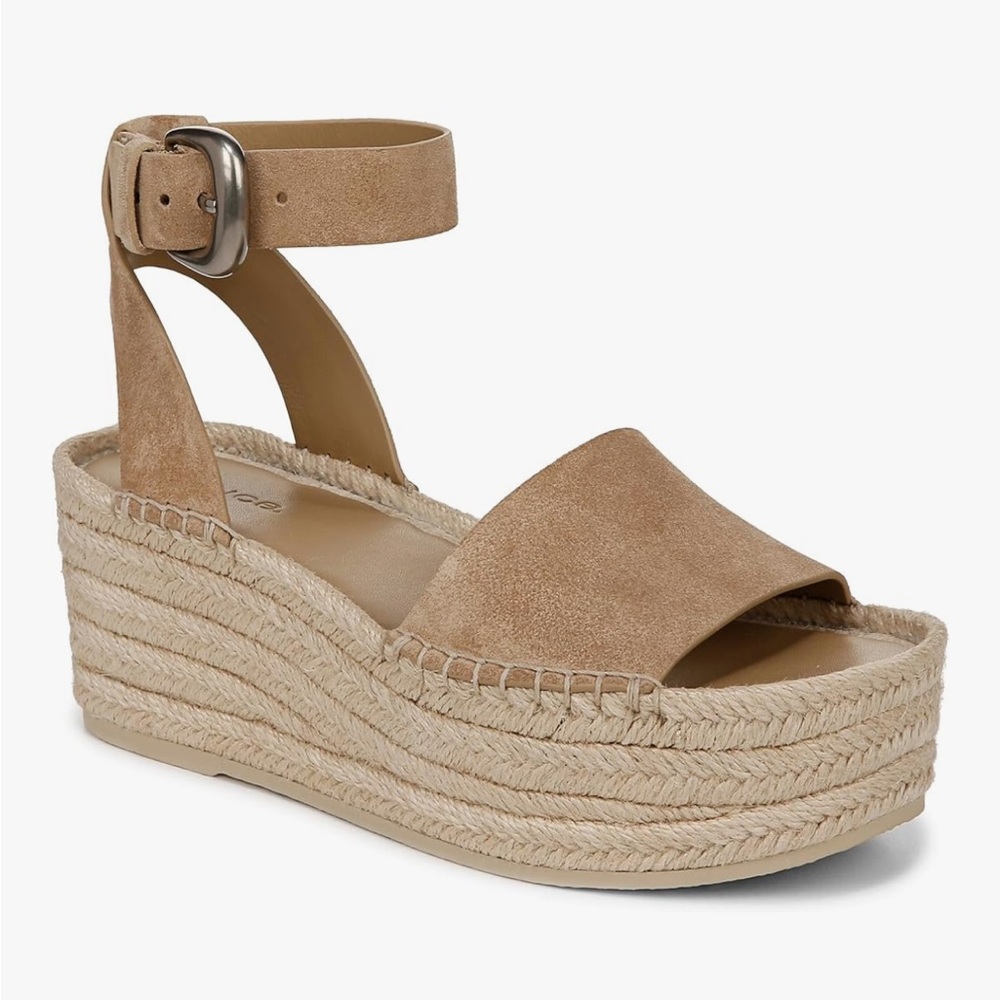 Vince NEW 5.5 Beige Suede Espadrille Sandals
